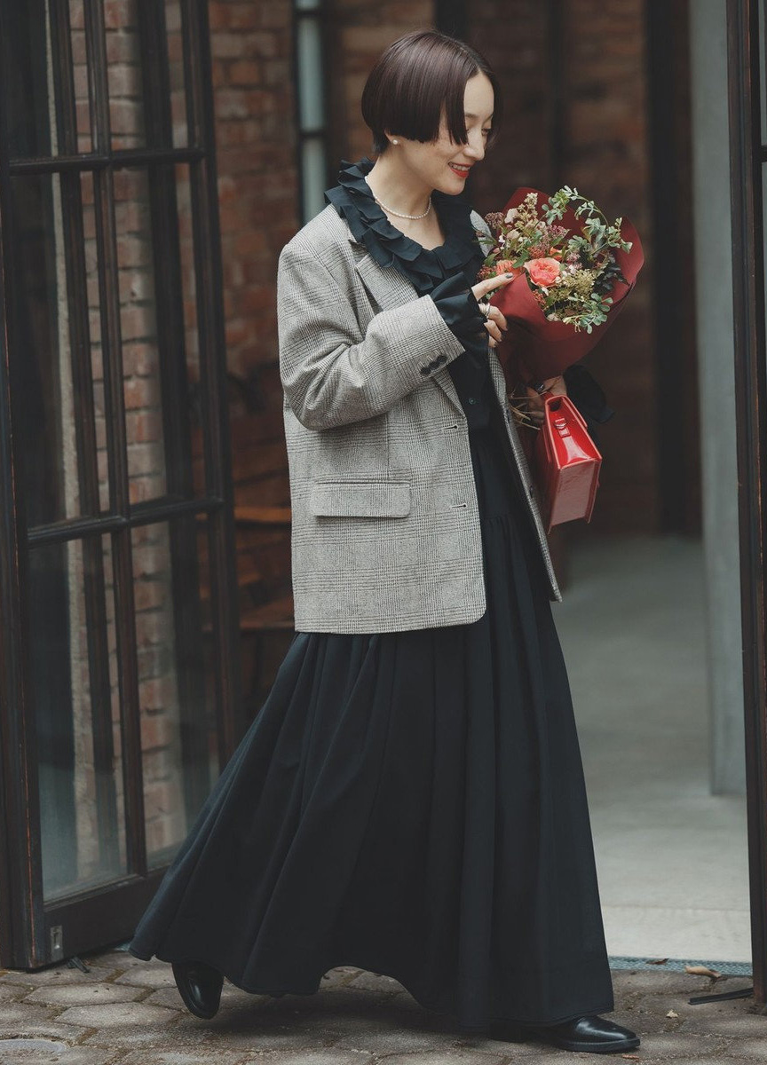 荷葉領兩穿襯衫